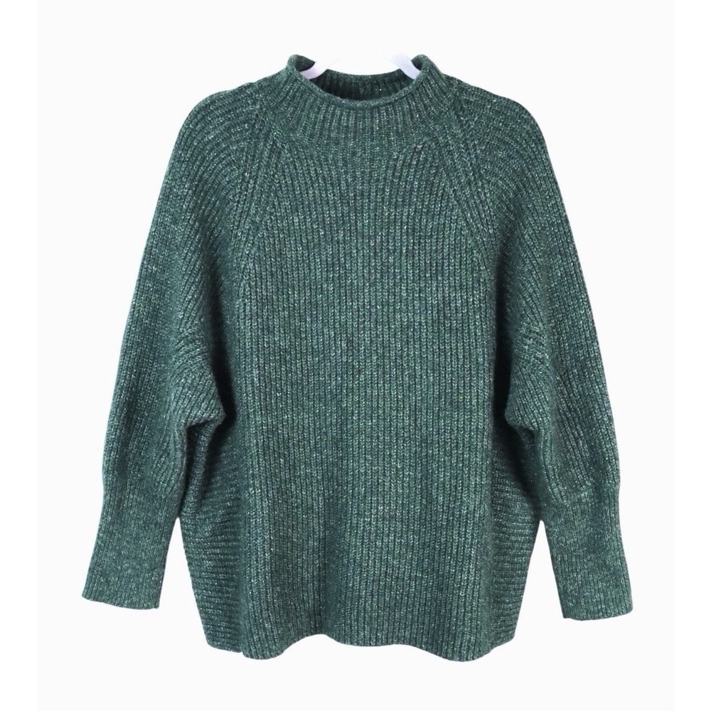 Chico's Marled Mock-Neck Pullover Sweater Dolman Cuff Sleeve‎ Oversized SZ-2- L